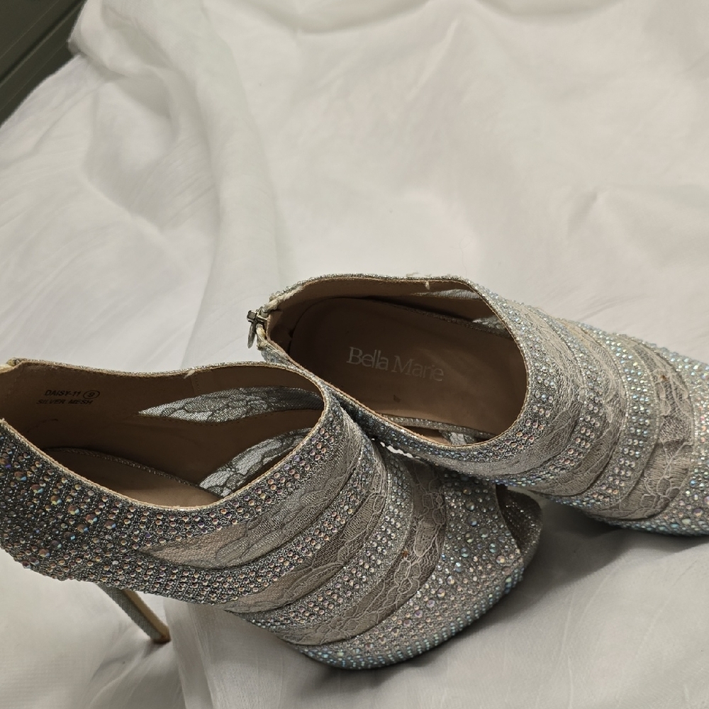 Bella Marie Glittering Silver Heels